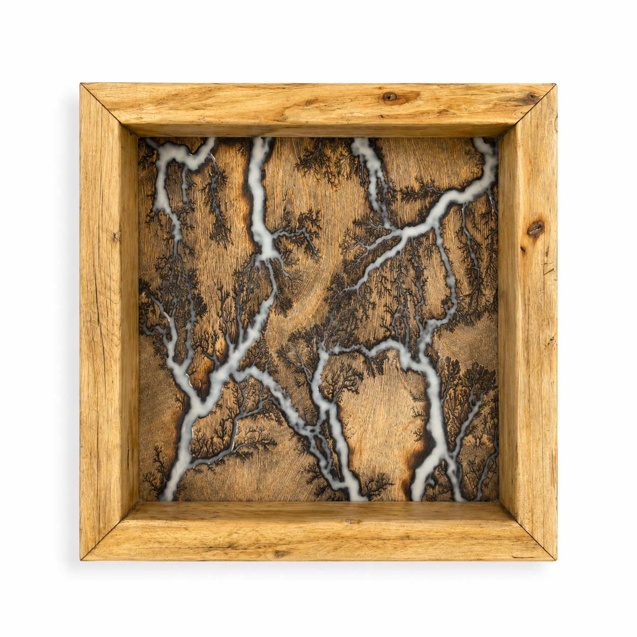 Lichtenberg Wall Art - Blue Resin