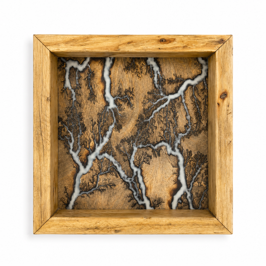 Lichtenberg Wall Art - Blue Resin