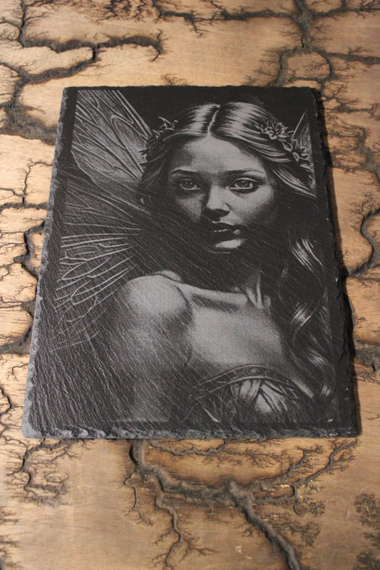 Fairy Portrait Engraved on Slate