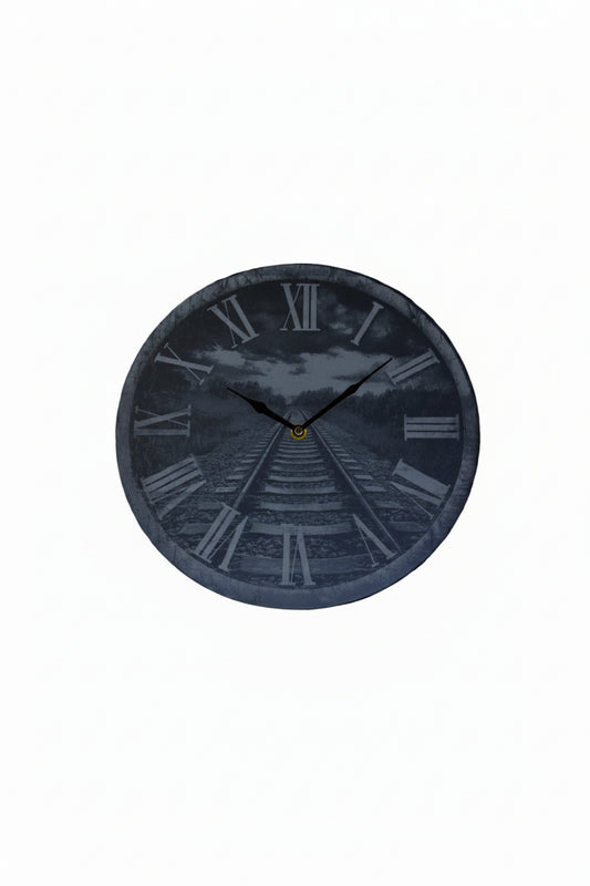 Steam Train Engraved Slate Clock Face