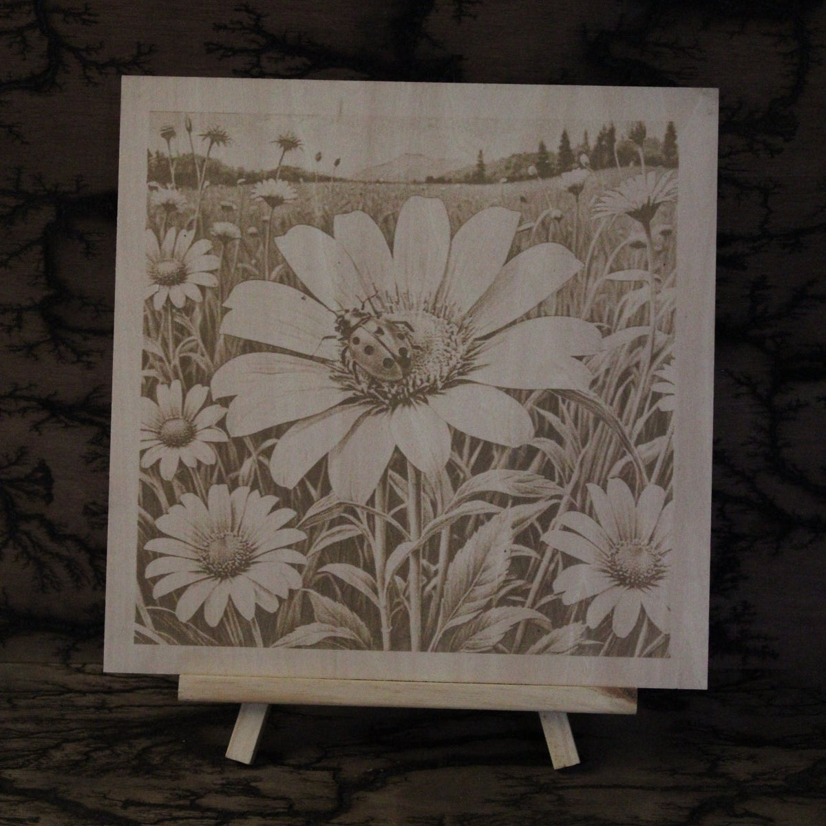 Ladybird - Engraved Wood