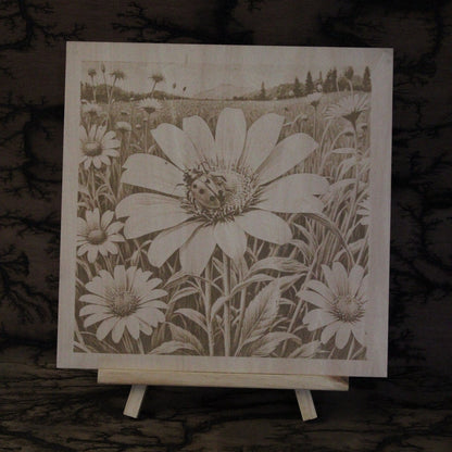 Ladybird - Engraved Wood