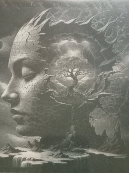 Powerful Unique Tree of Life Engraved Slate