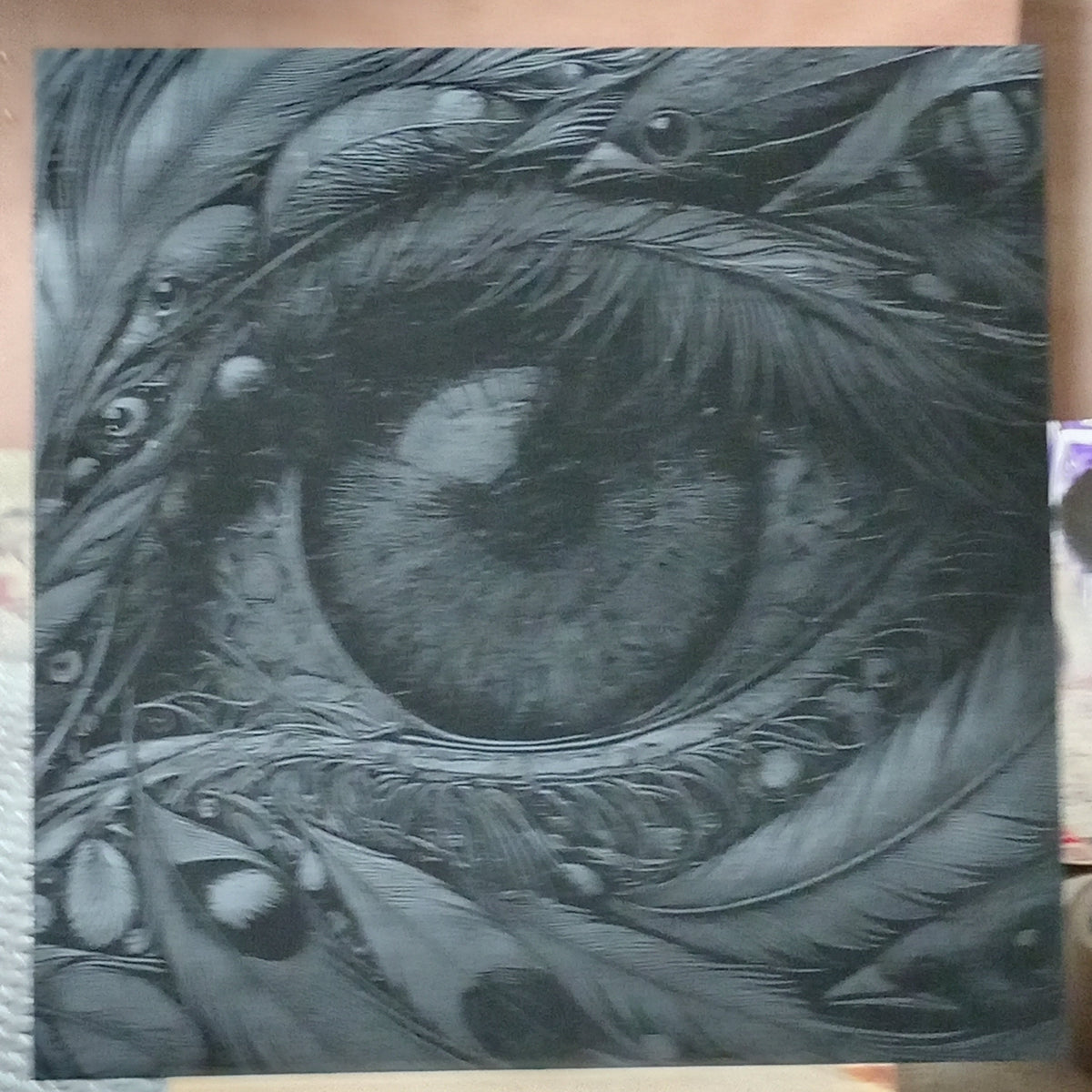 Large Unique Heavily Detailed Eye Engraved Slate