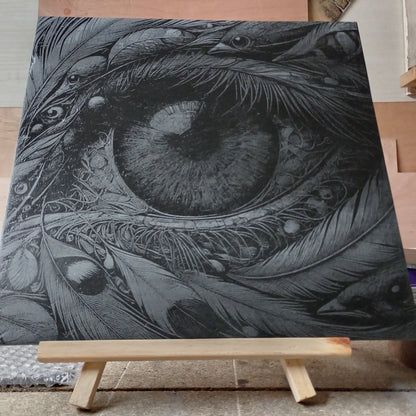 Large Unique Heavily Detailed Eye Engraved Slate