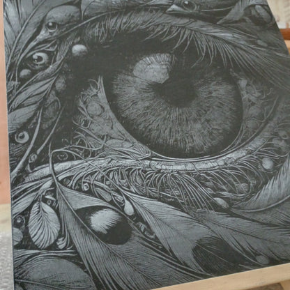 Large Unique Heavily Detailed Eye Engraved Slate
