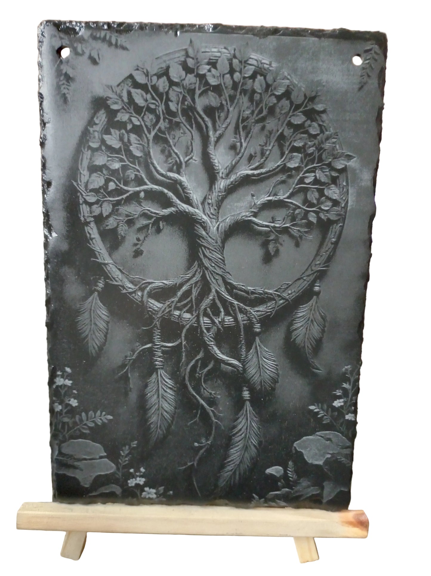 Tree of Life Engraved Slate Wall Hanging Art