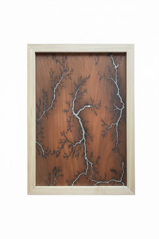 Lichtenberg Wall Art Grey Resin
