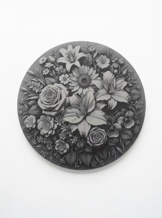 Flower Bouquet  - Slate Engraving (Copy)