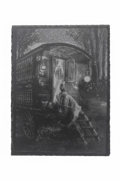 Travelling Cart  - Slate Engraving