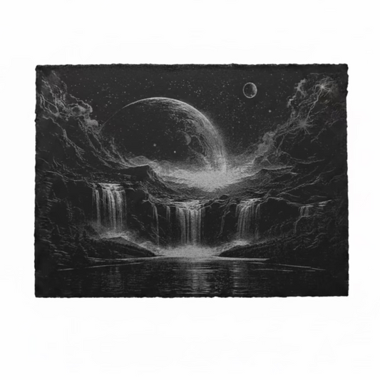 River Waterfall - Slate Engraving